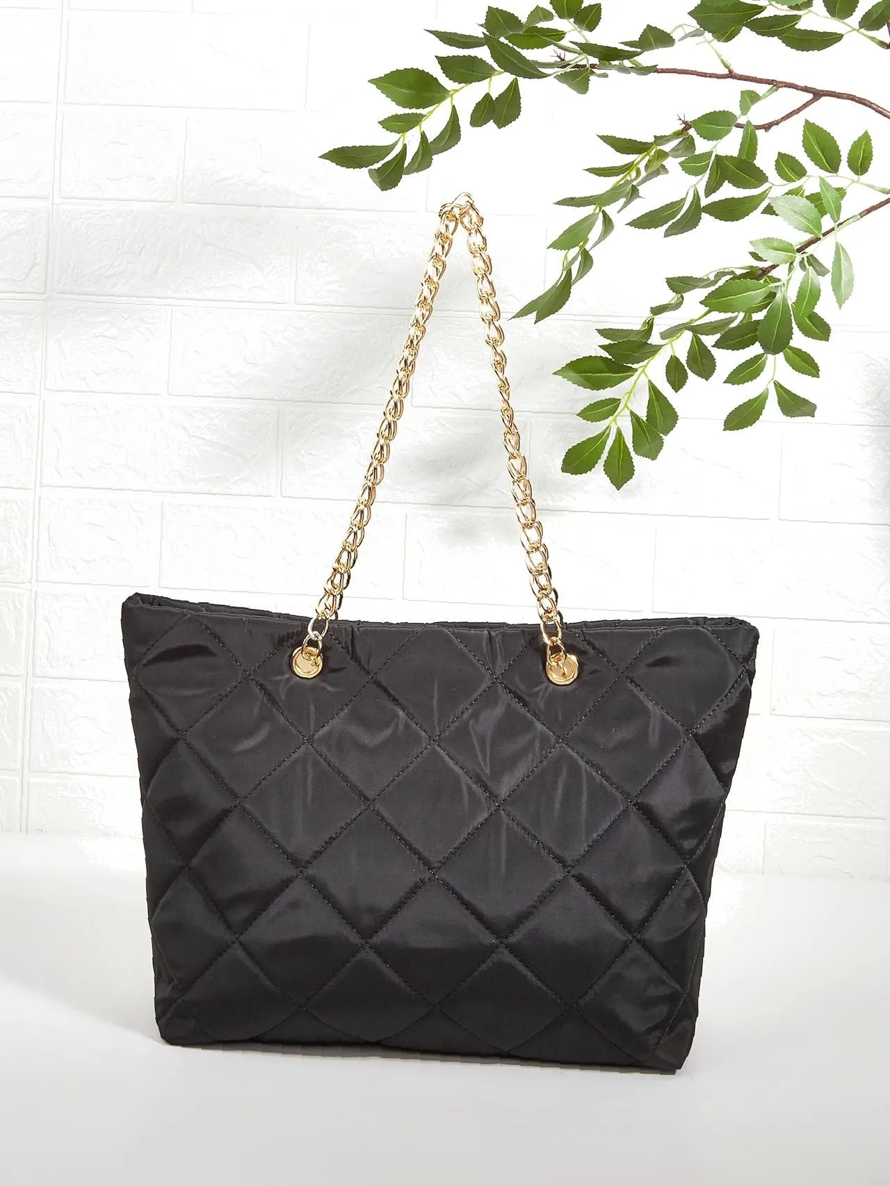 Maxct - Quilted Embossed Chain Shoulder Tote Bag  - Women Tote Bags
