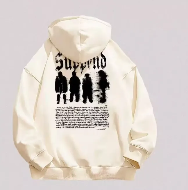 Hip Hop Letter Print Hoodie - Autumn Fleece Pullover for Men Maxct