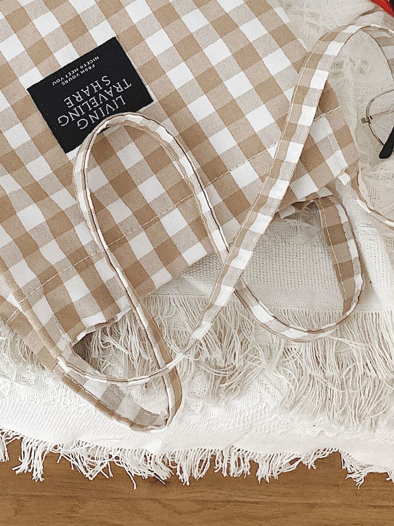 Maxct - Letter Patch Gingham Shopper Bag  - Women Tote Bags