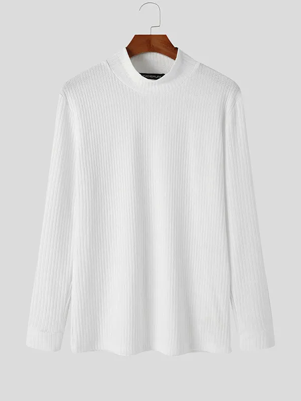 Maxct - Mens Solid Half Collar Long Sleeve Sweater