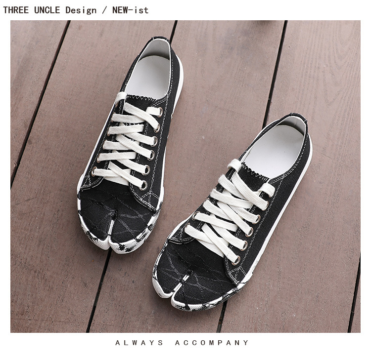 Tabby Splashing Ink Canvas Shoes - Women's Split Toe Footwear - true deals club