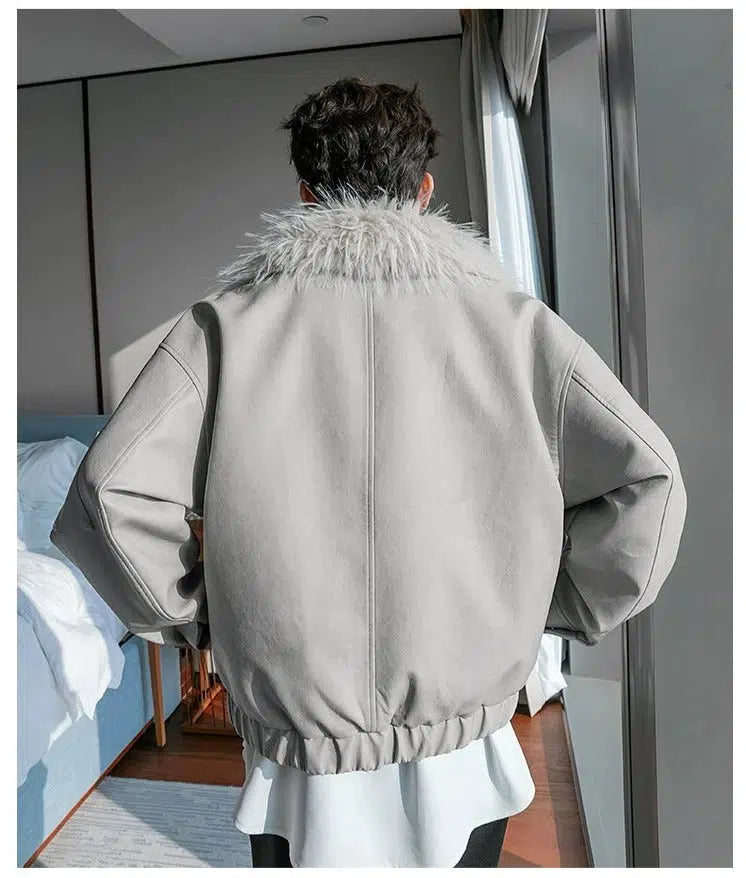 Maxct Detachable Collared Faux Fur Jacket