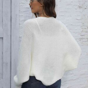 Maxct &Bat Sleeve Open Front Short Cardigan