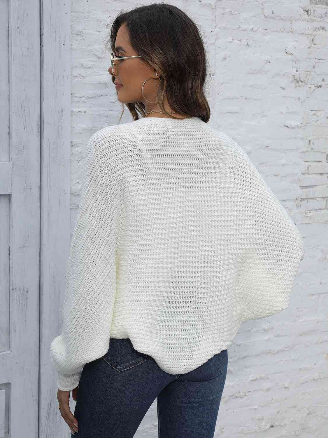 Maxct &Bat Sleeve Open Front Short Cardigan