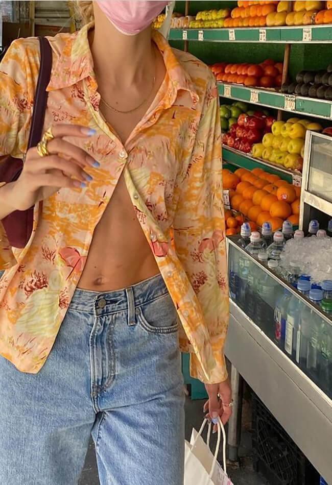 Maxct Printed Long Sleeve Blouse