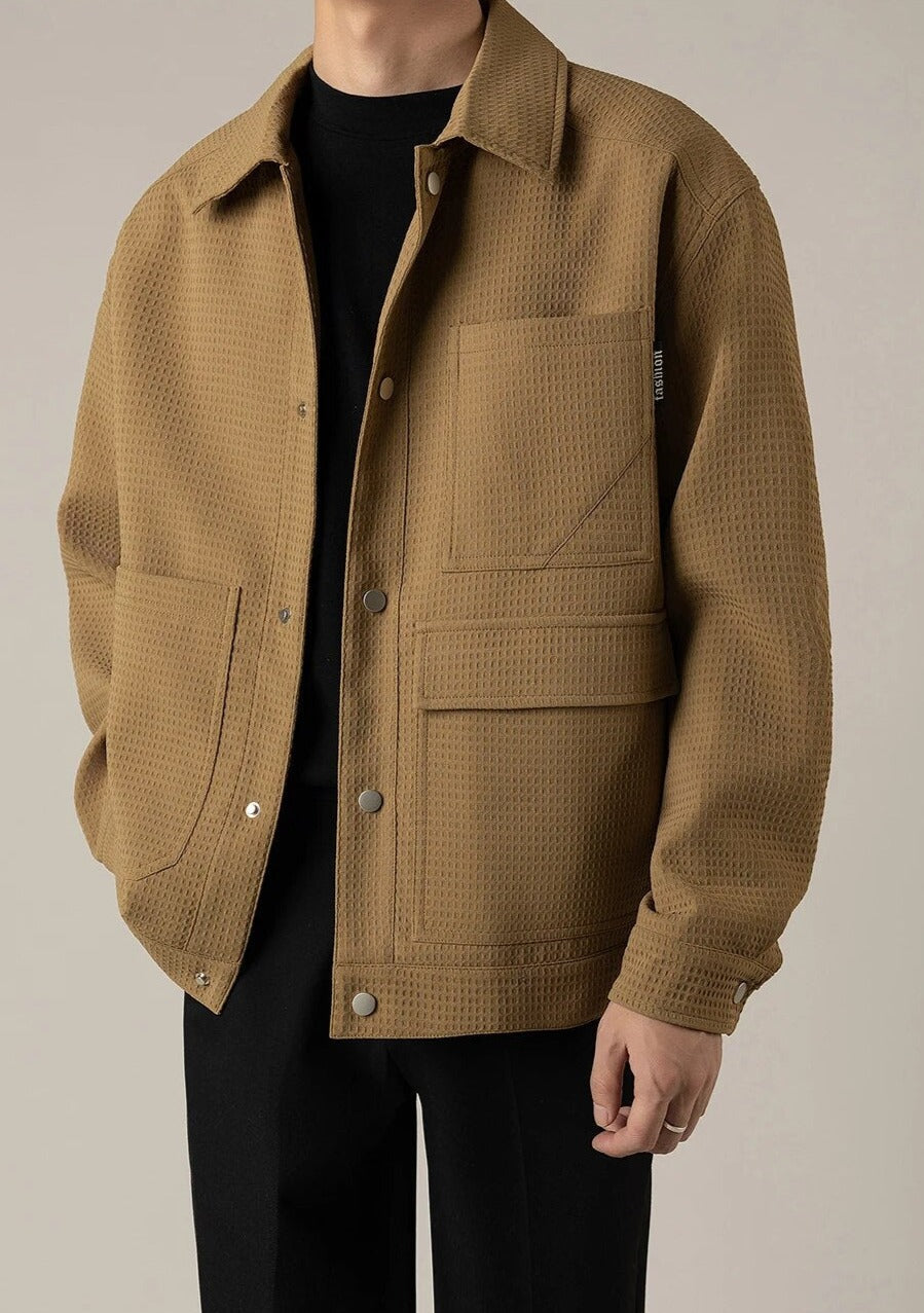 Maxct Waffle Texture Shirt Jacket
