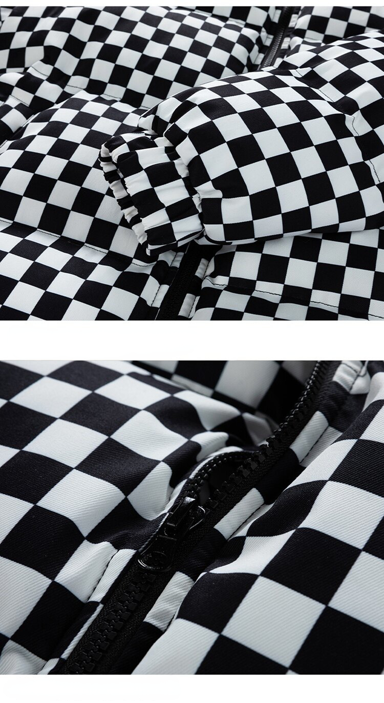 &REALLIFE Men's Checkered Puffer Jacket - M-5XL