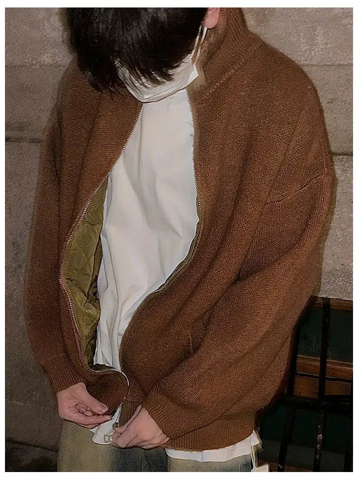 Maxct Turtleneck Zipper Cardigan Sweater