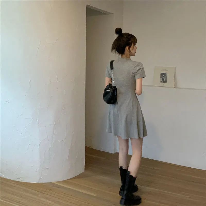 Maxct Short Sleeve Dress Women O-neck Slender Vintage Chinese Style Qipao Students Kawaii 4XL Sweet Mini Dresses Leisure Sexy