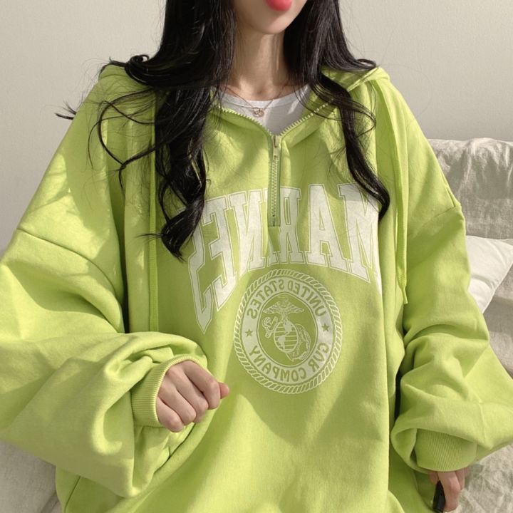 Marines Print Hoodie Baggy Pullovers Women's Sweatshirt - true deals club