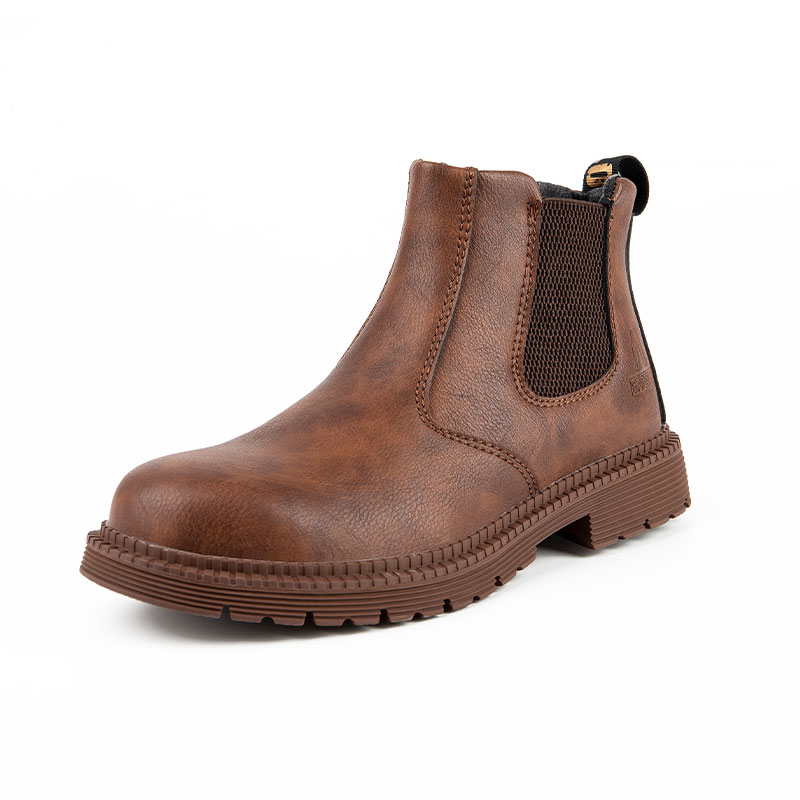 Steel Toe Leather Boots for Men Waterproof Safety Work Shoes