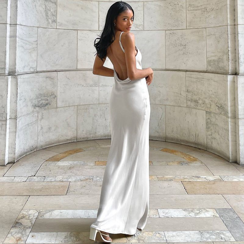 That Vogue Satin Slit Maxi Dress Maxct