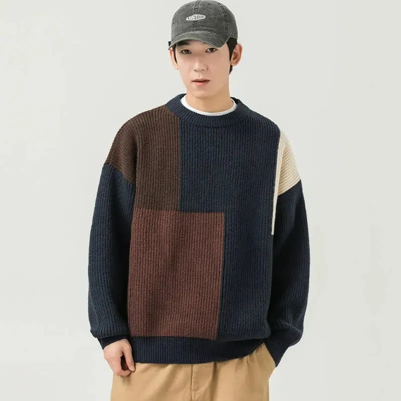 Maxct Color Block Crew Neck Sweater