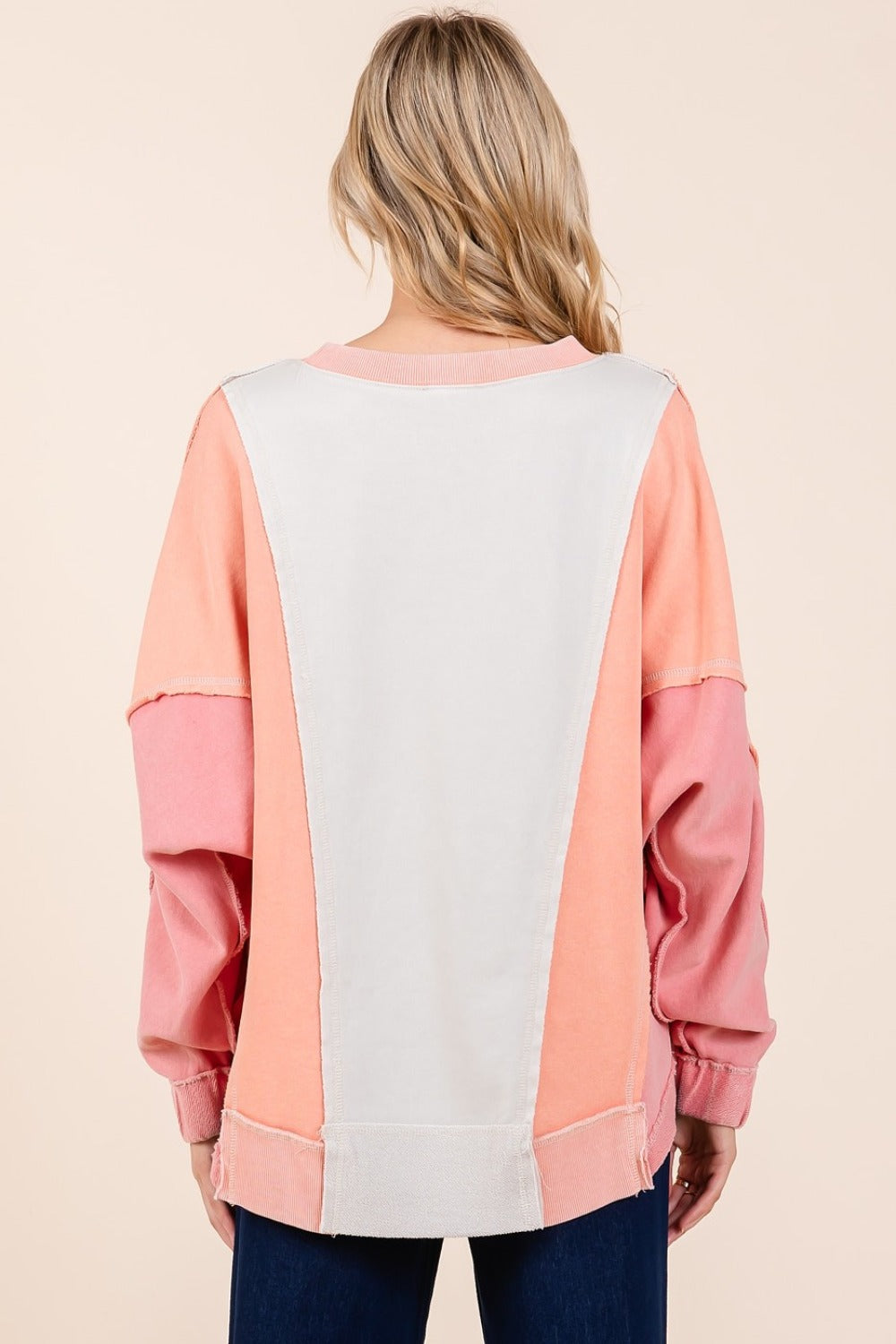 Maxct &Mittoshop Mineral Wash Color Block Sweatshirt