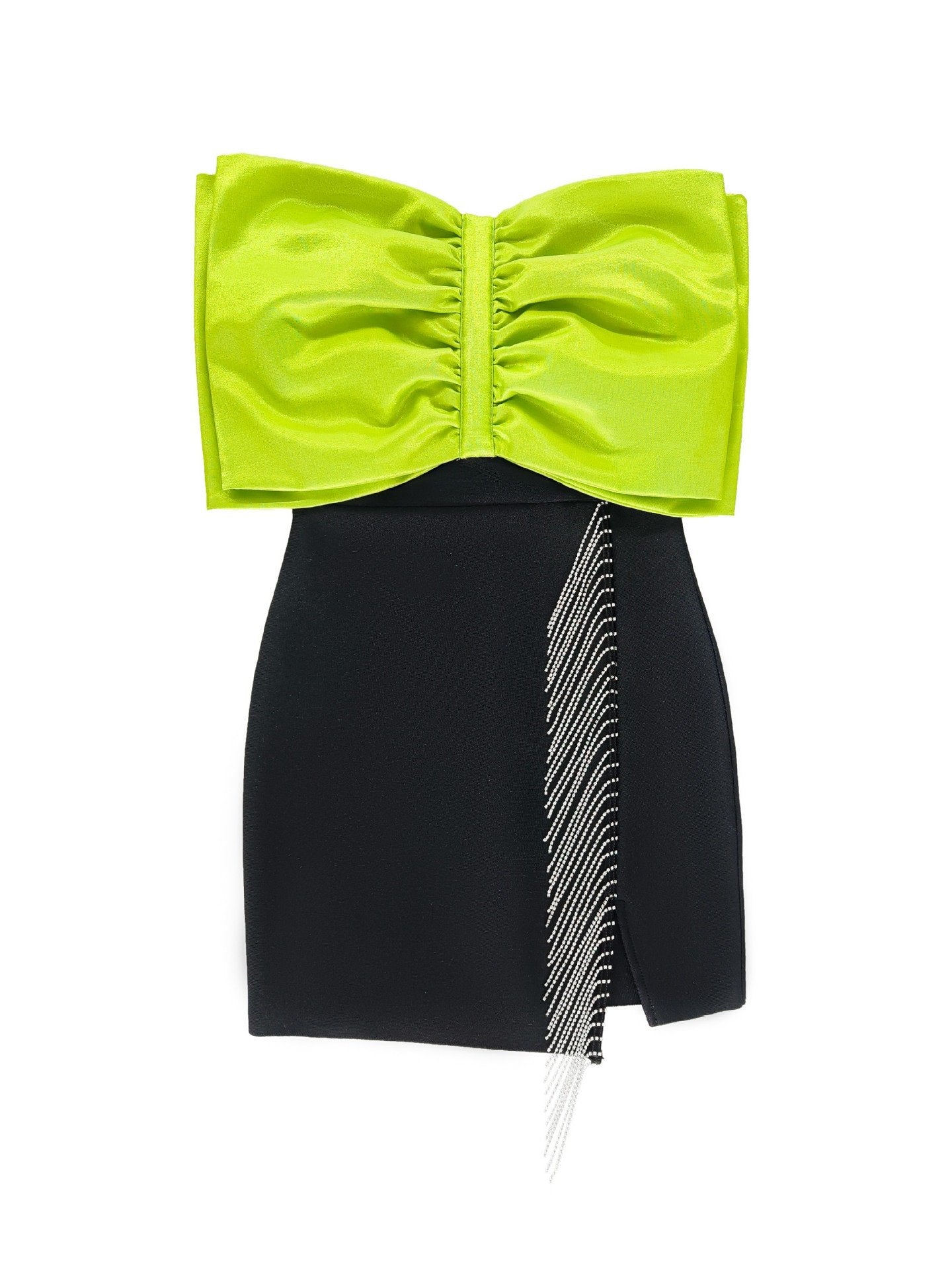 Maxct Women's New Mint Mambo Style Bow Strapless Dress Birthday Party Chic Sweet Spicy Dress