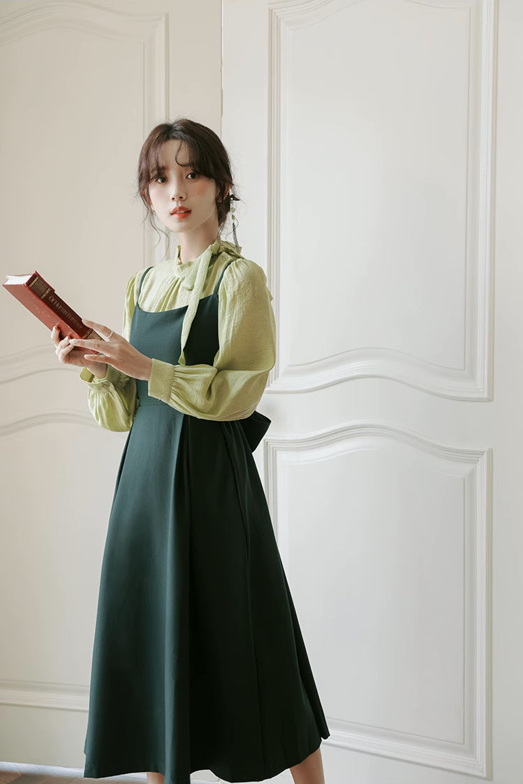 Bow Back Cami Dress & Blouse Set Maxct