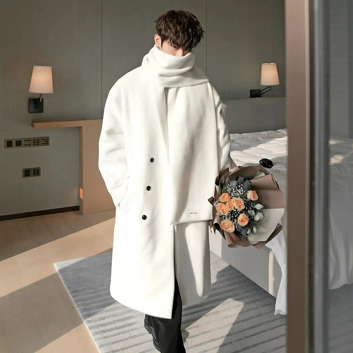 Maxct Woolen Coat With Scarf