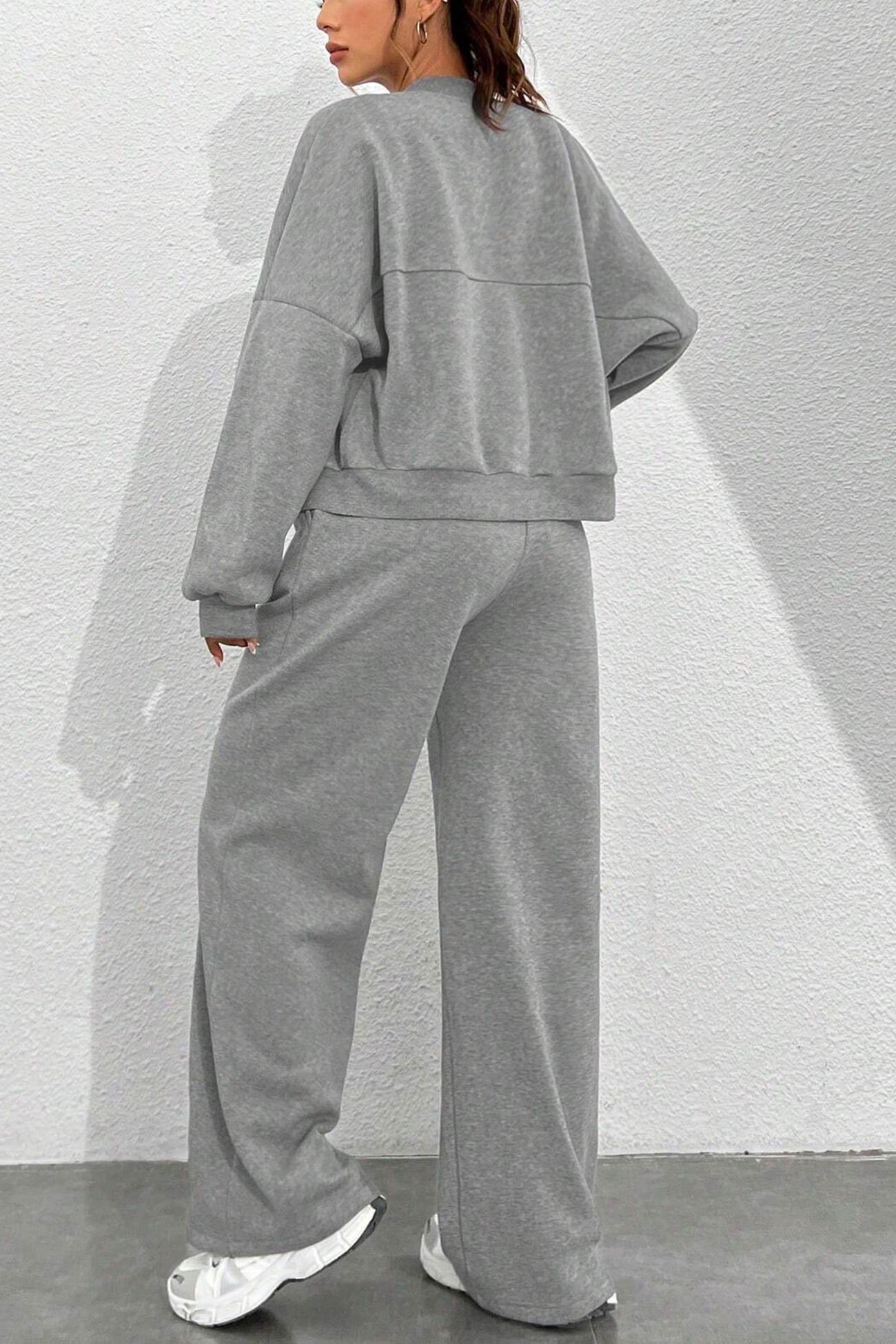 Maxct Zip-up Collarless?Cardigan Pants Set