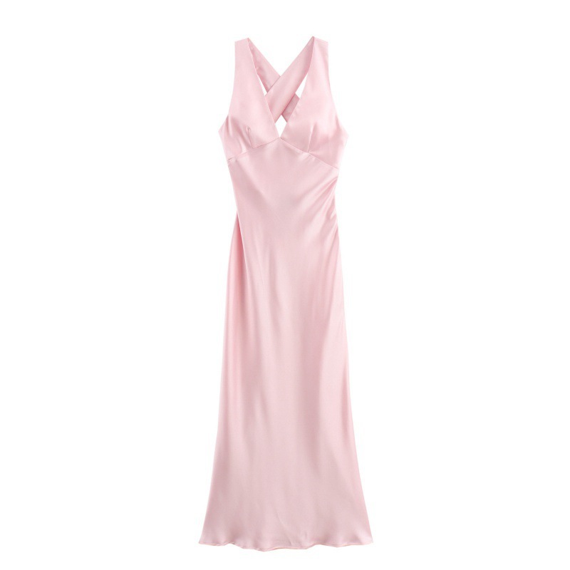 Maxct jester dress to impress Spring New Silk Satin Texture Slim Backless Dress 3272399