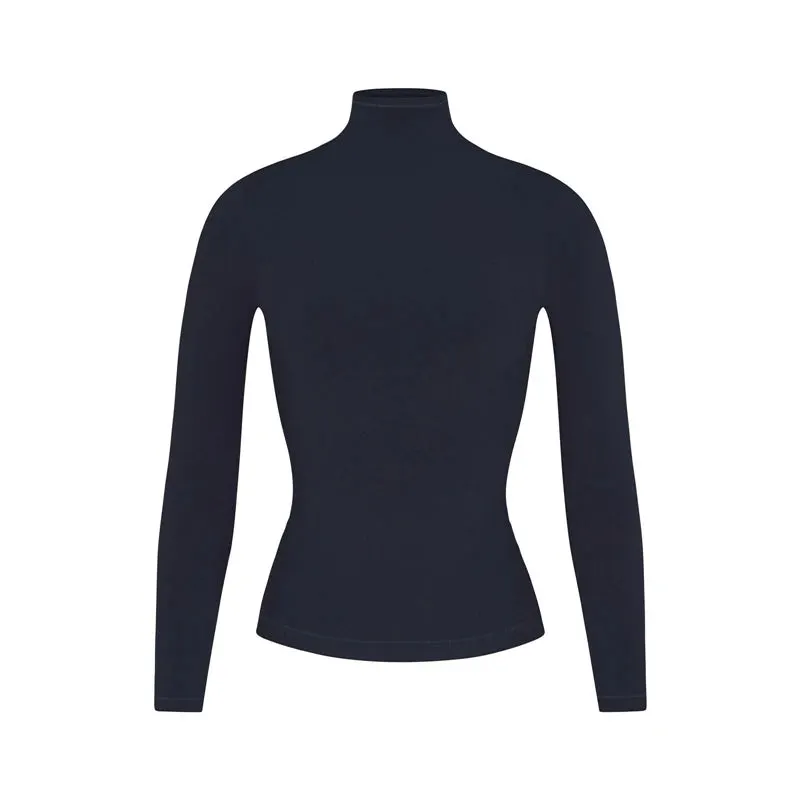 Maxct Solid Color Slim Fit T-shirt Women Spring Autumn Basic Crop Tops Casual Long Sleeve High Neck Female Fashion Tees Clothes