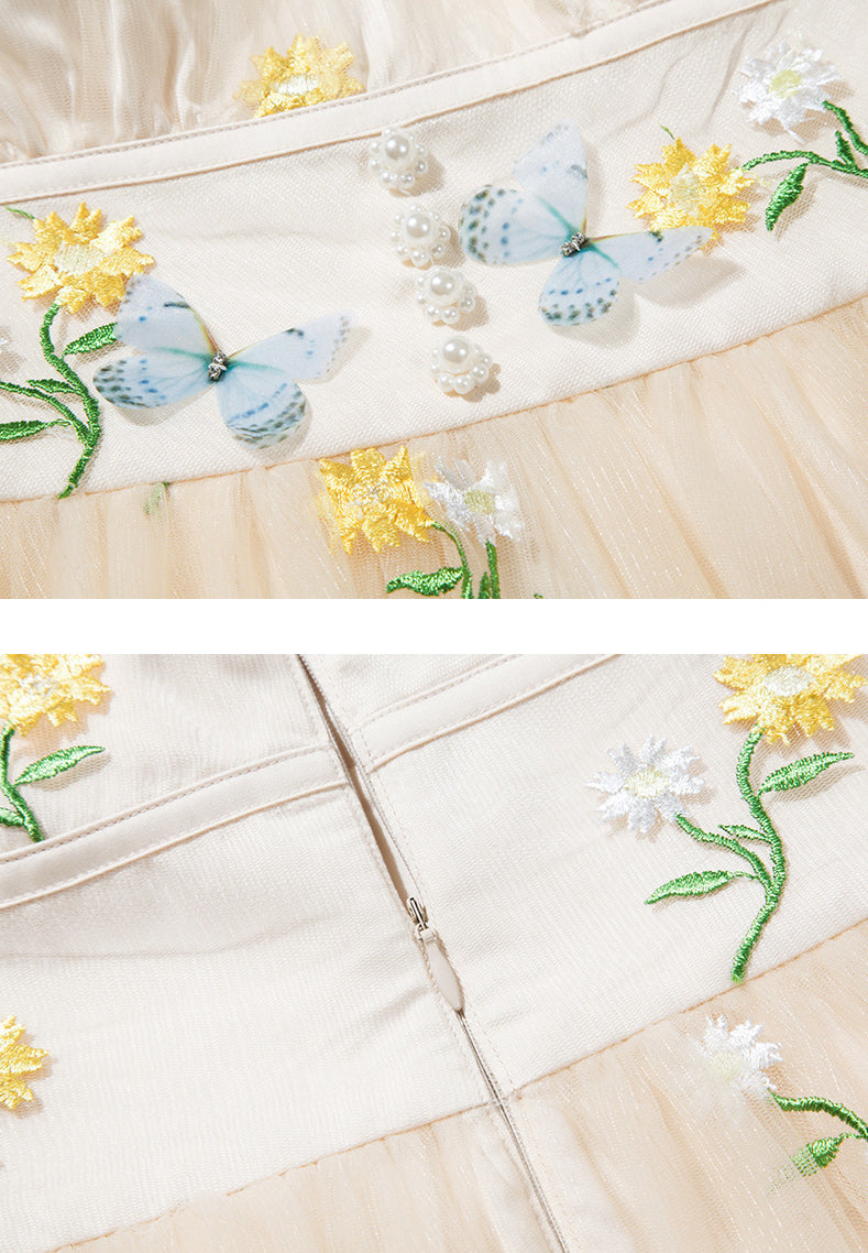 Butterfly Garden Tulle Maxi Dress Maxct