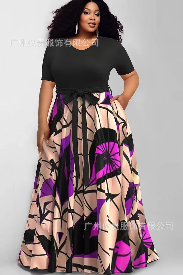 Maxct Size Casual Dress New Women's Dress With Fashion Printing And Color Impact Dress
