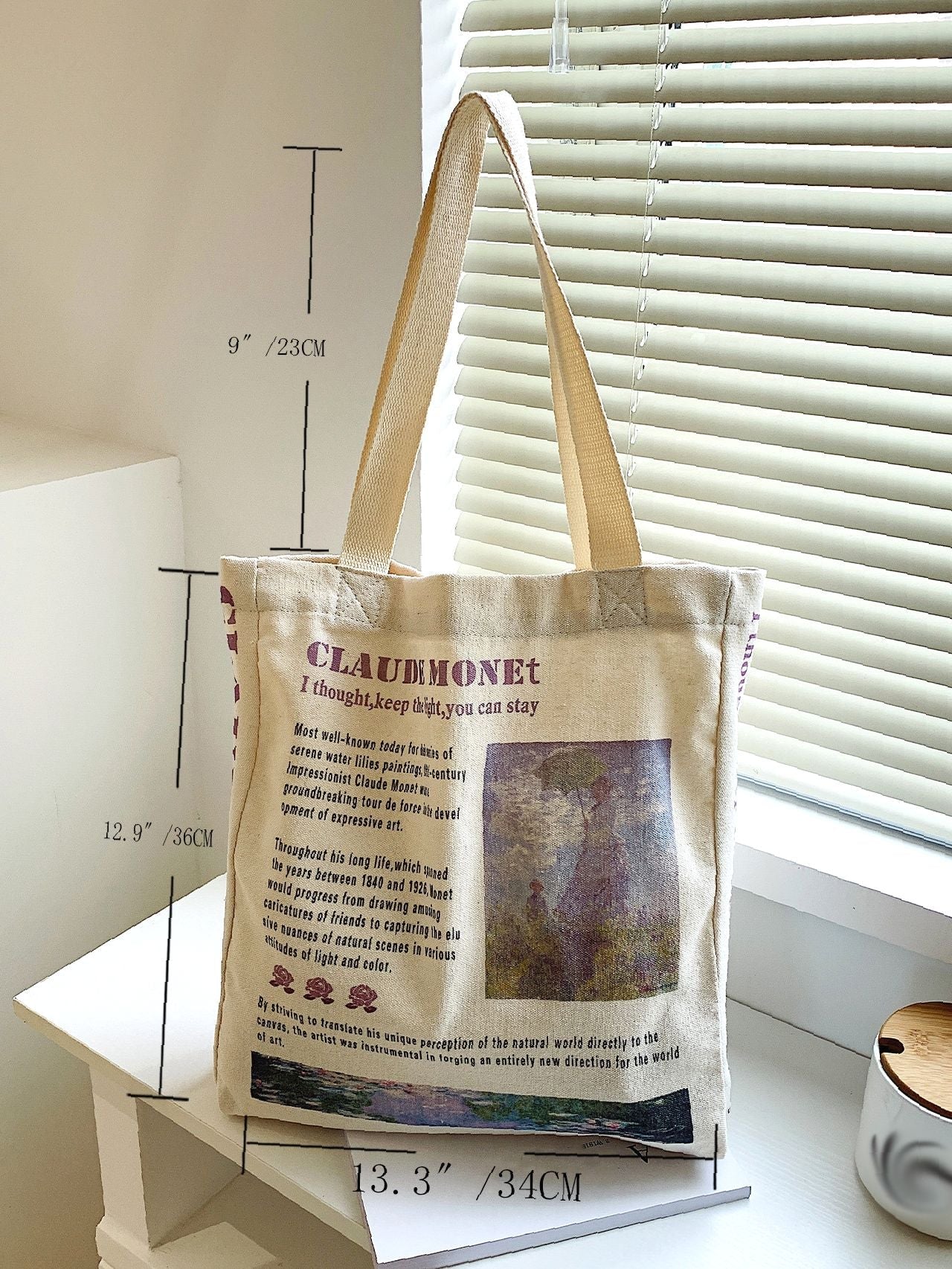 Maxct - Letter & Figure Canvas Shopper Bag  - Women Tote Bags