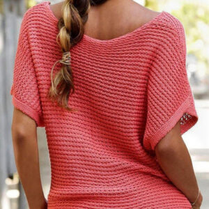 Maxct &Boat Neck Short Sleeve Sweater