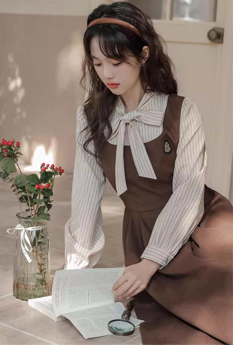 Stripe Academia Twofer Midi Dress Maxct