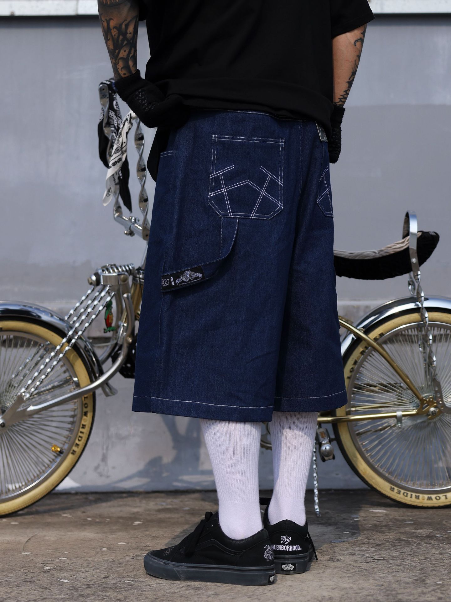 Oversized Jorts Summer Jeans Shorts Men's Wide Leg Baggy Y2K Denim Shorts
