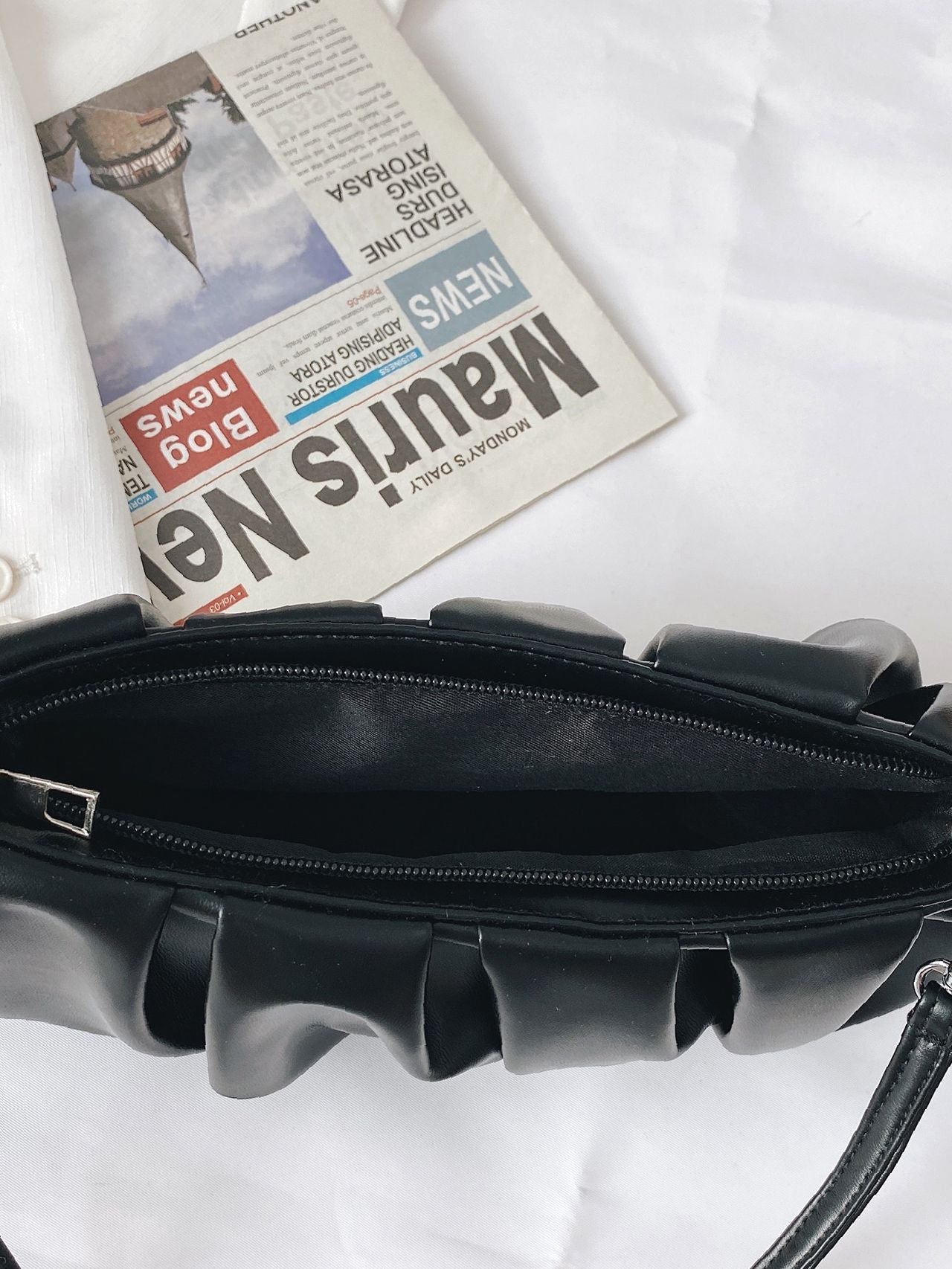 Bag For Love - Minimalist Ruched Bag - Women Maxct Bags