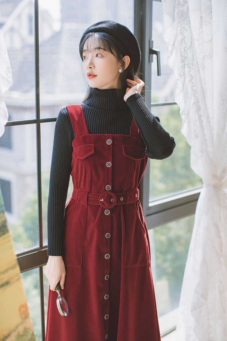 Corduroy Button Up Midi Dress Maxct