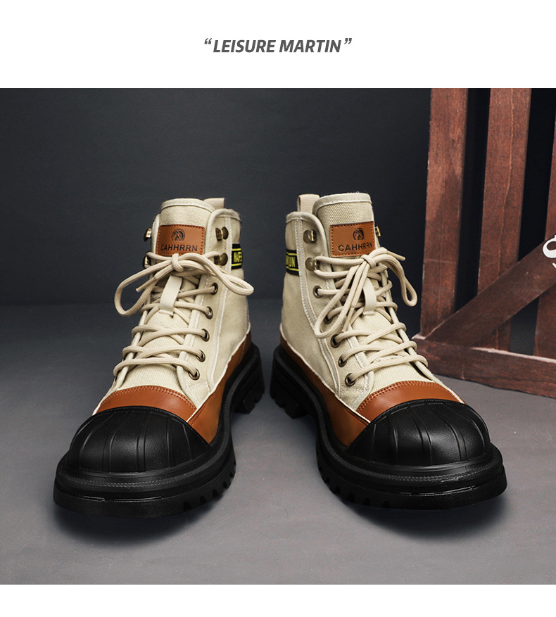 Men's Breathable High-top Boots with Thick Soles - true deals club