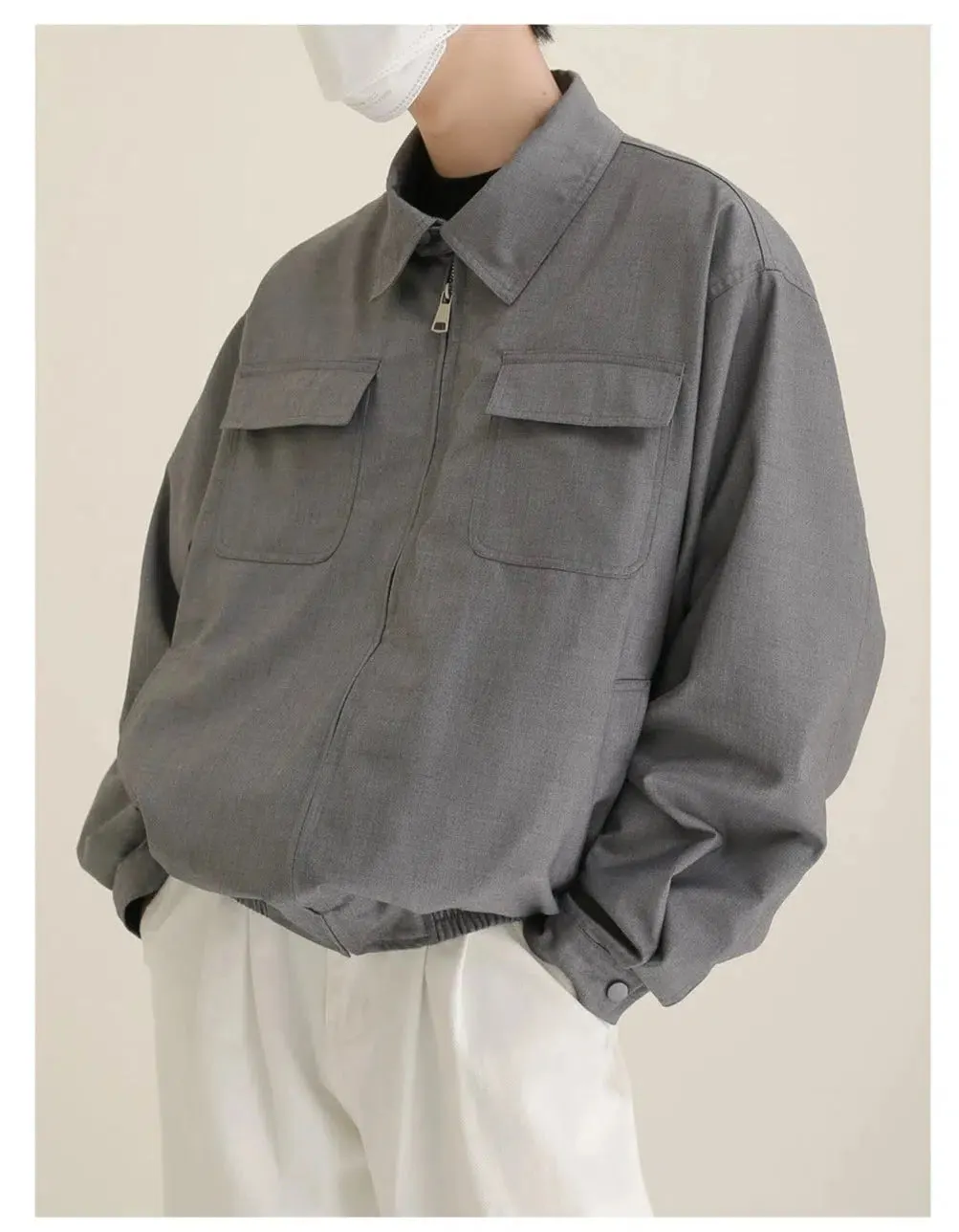 Maxct Retro Lapel Zip Bomber Jacket