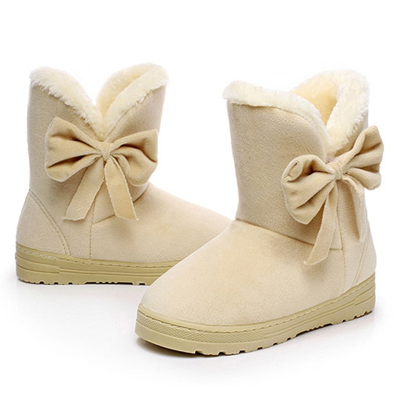 Suede Snow Boots With Bows Maxct