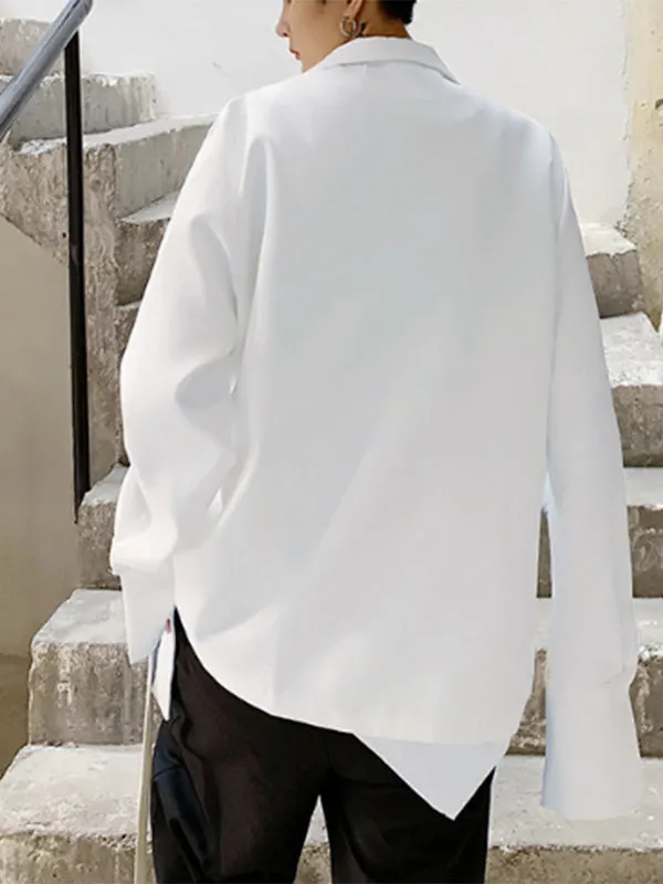 Maxct - Men's Irregular Placket Lace-up Jacket H