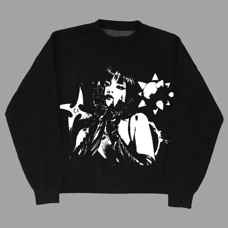 Maxct y2k women clothes sweater zipper Sweatshirt long sleeve top Streewear hip hop punk retro clothes Harajuku Trendy oversize clothe