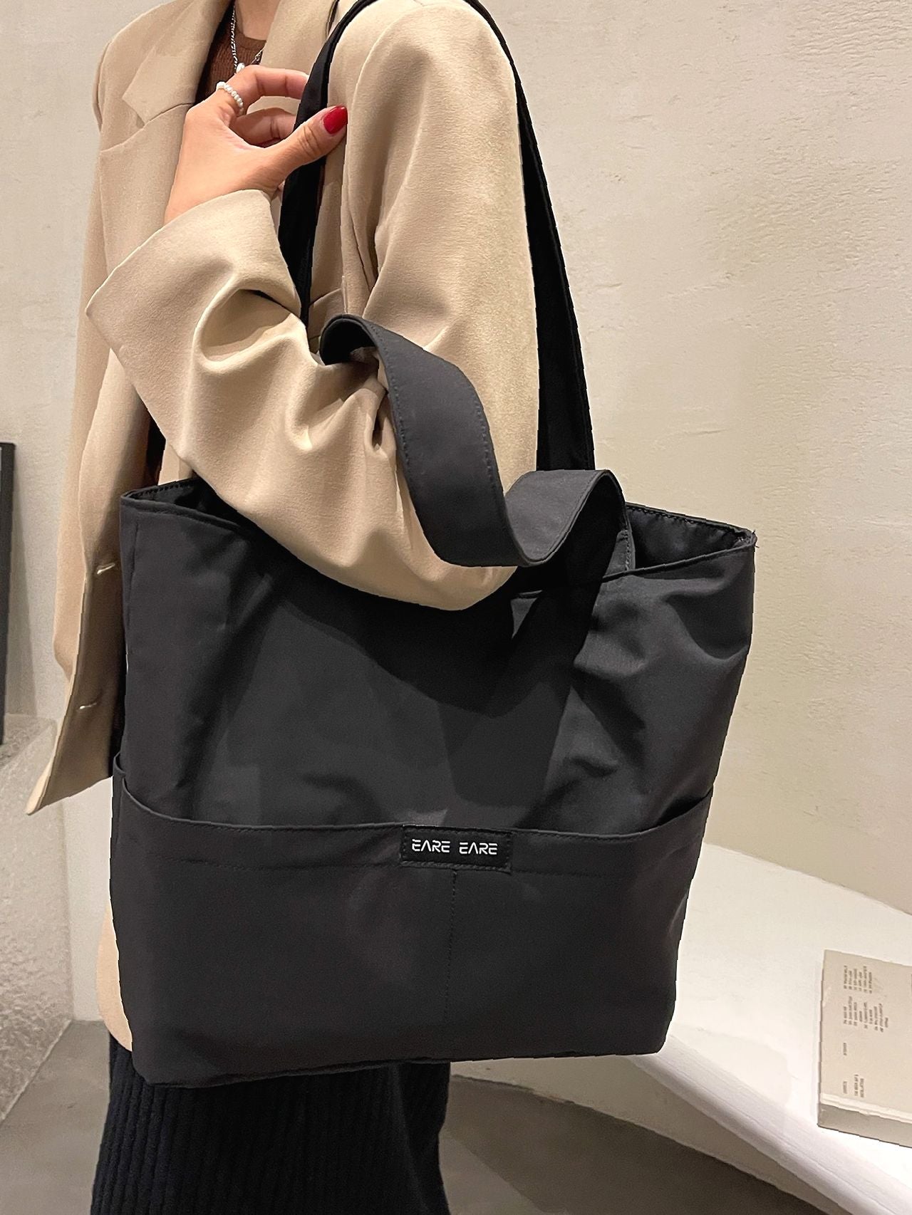 Maxct - Letter Patch Tote Bag  - Women Tote Bags