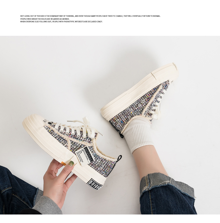 Cute Teen Girl's Low Top Canvas Sneakers Thick Sole - true deals club