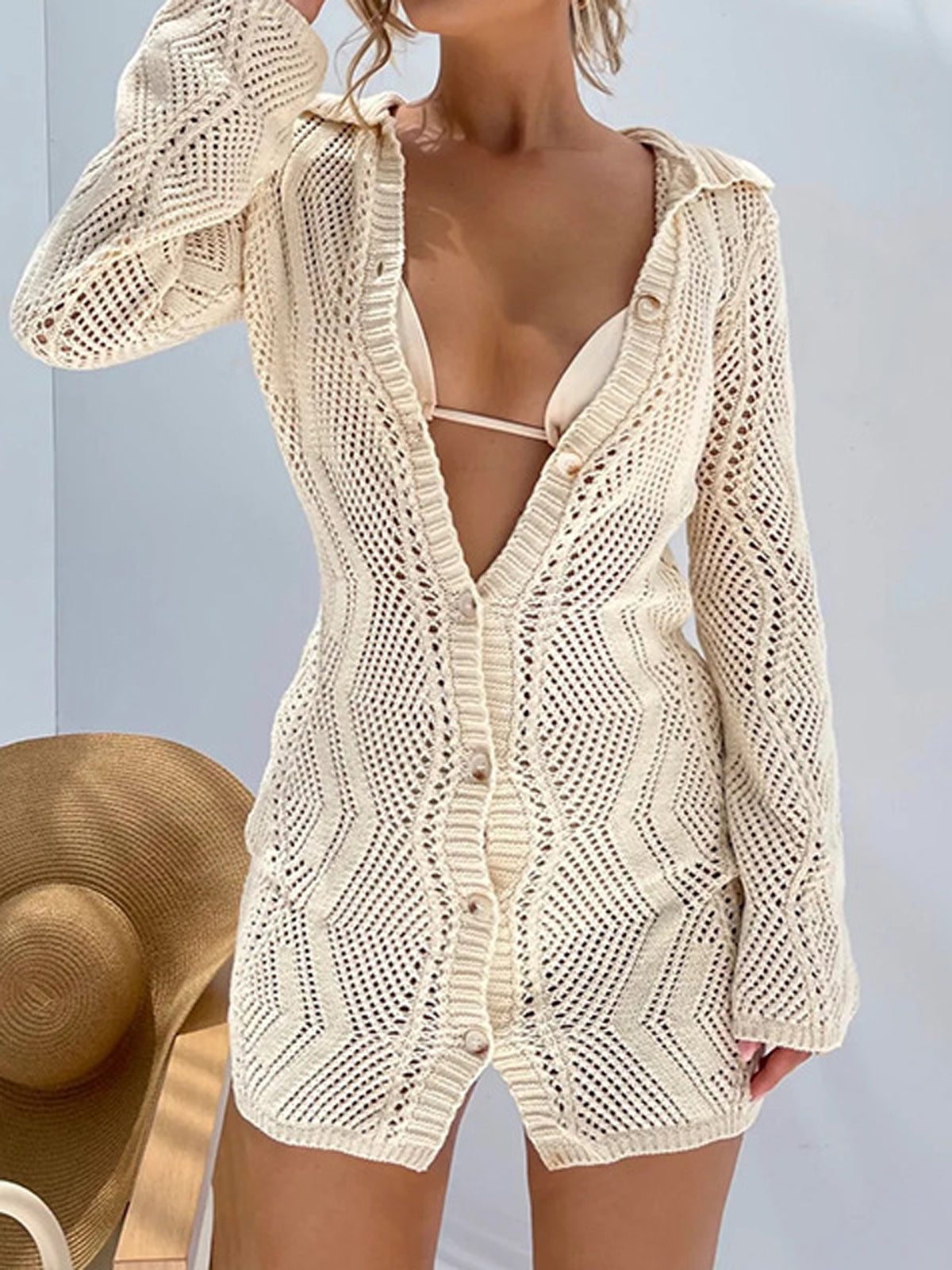 Maxct-Fall Casual Outfits Jacquard Cardigan Short Sweater Dress