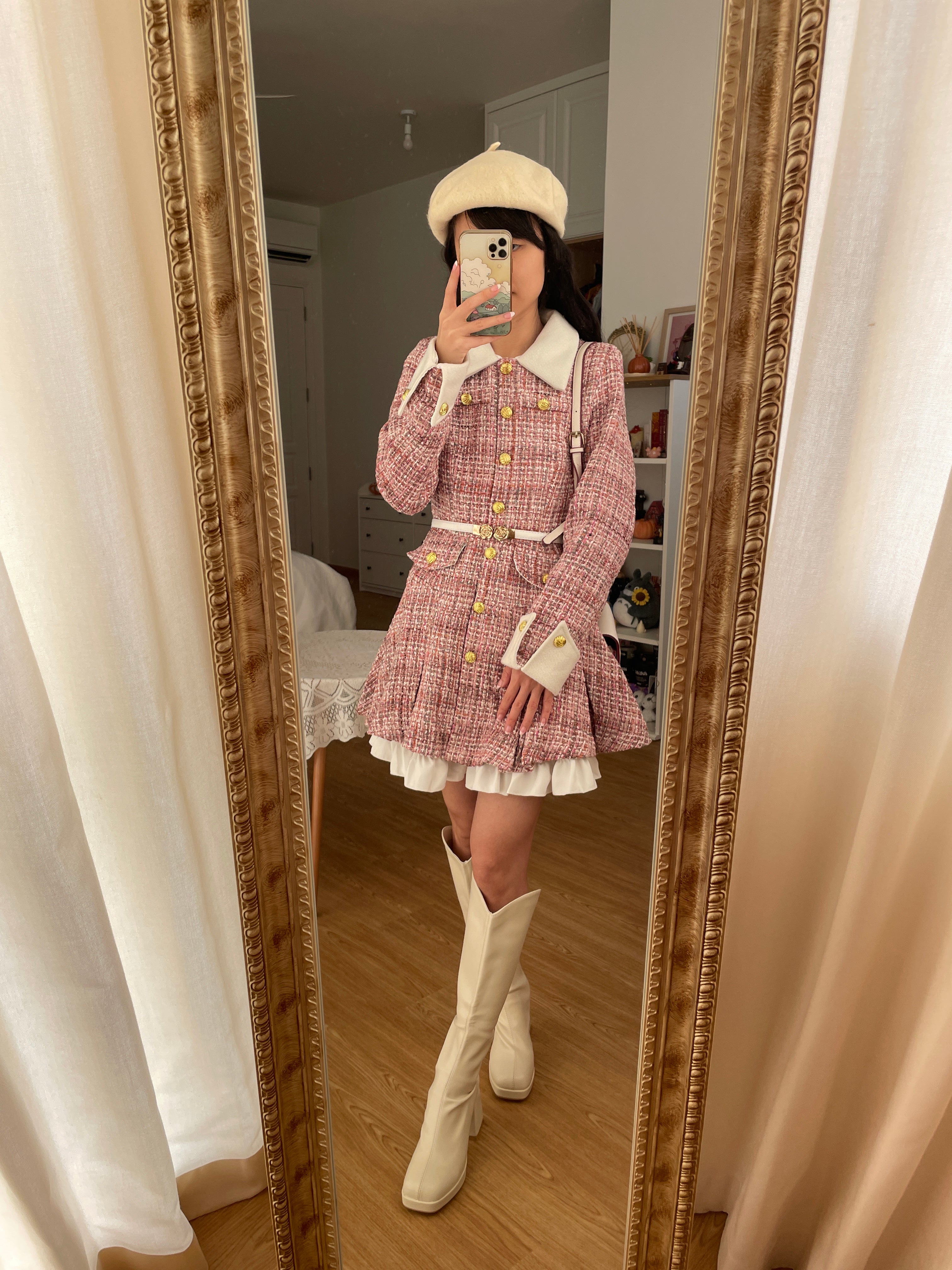 Flirty Plaid Tweed Mini Dress Maxct
