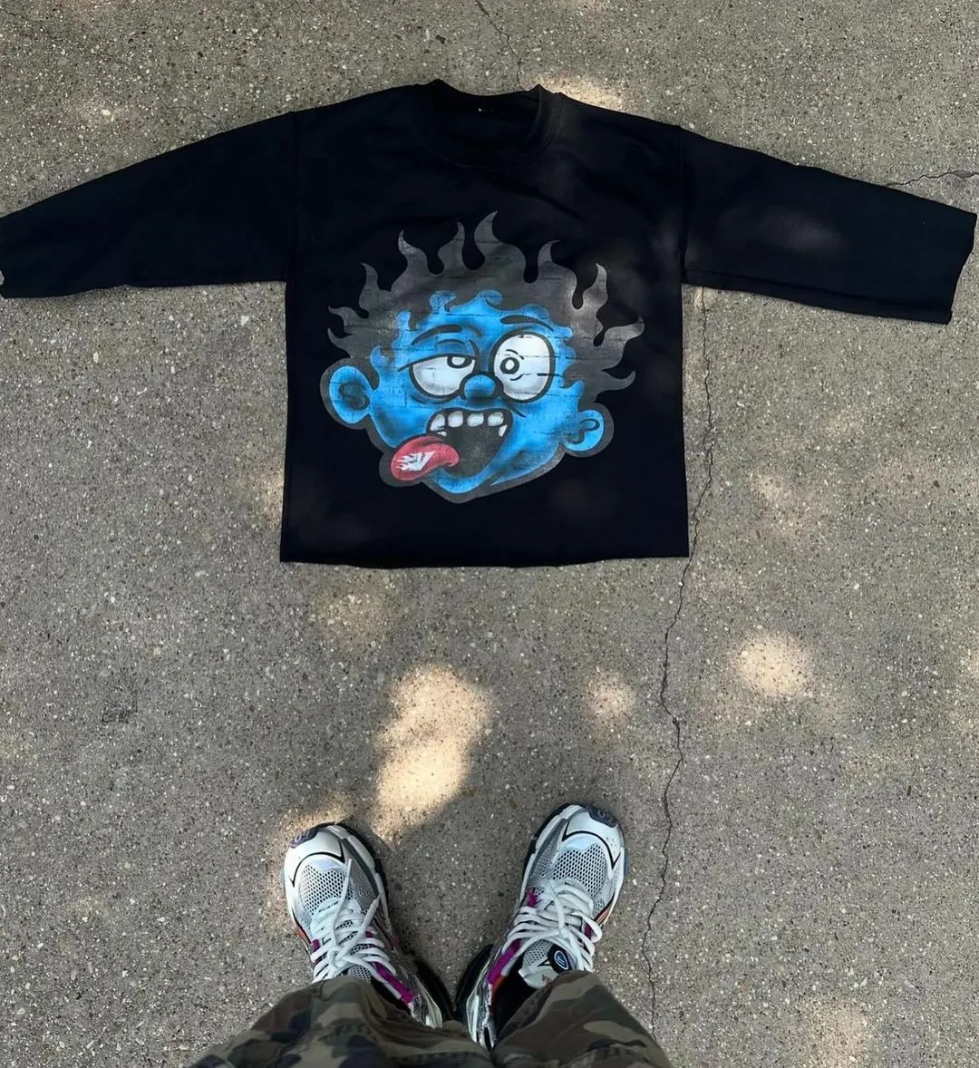 Y2K Harajuku Hip Hop Gothic Cartoon Pattern Printed Men T-shirt Fashion Street Clothing Men and Women Large Cotton Short Sleeves