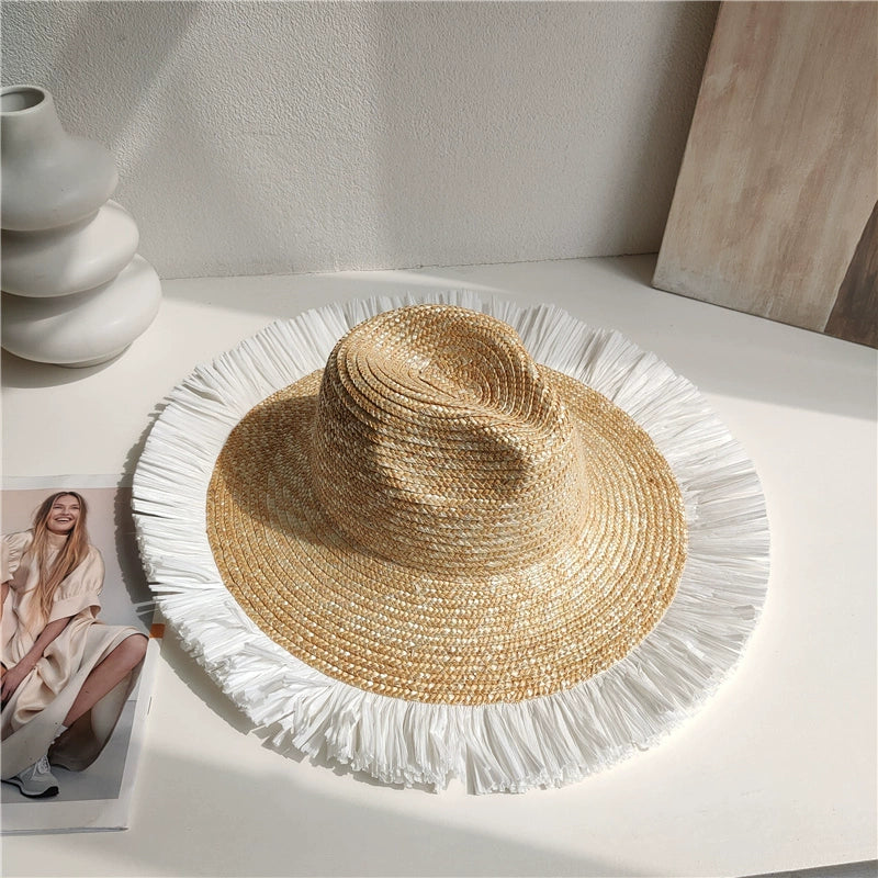 Maxct Sun Hat Fashion Wind Straw Women's Burrs Straw Hat
