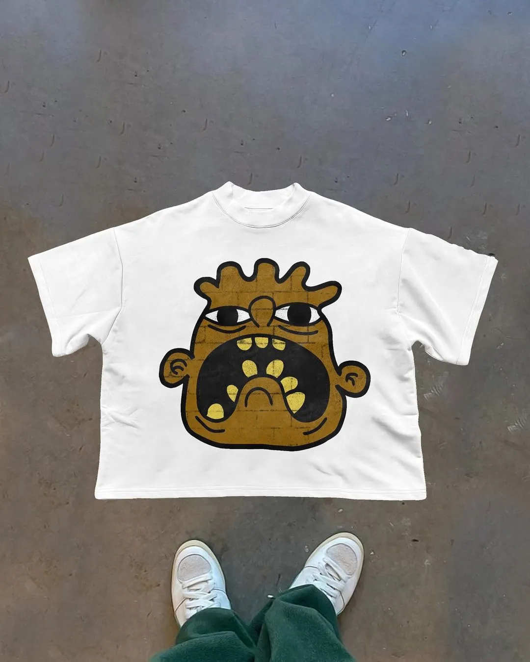 New hip-hop fun women cartoon pattern printed large T-shirt street clothing original cotton men and women short sleeves y2k top