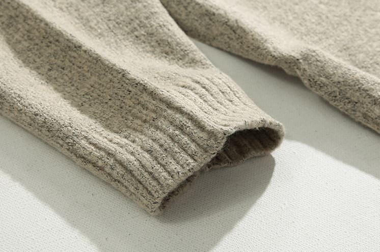 Maxct 5555 Knitted Half Turtleneck Collar Half Zip-Up Sweater