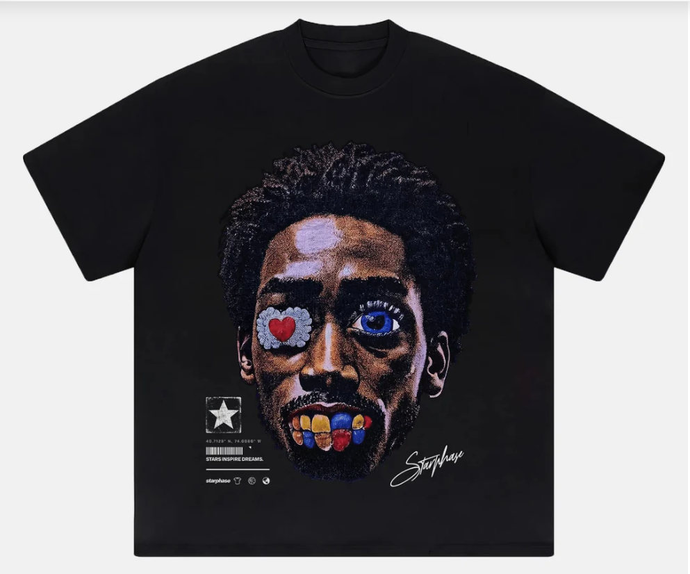 Summer New Gothic Big Head Pattern Printed Oversized T-shirt Men's Y2K Streetwear Hip Hop Loose Harajuku Round Neck Shirt