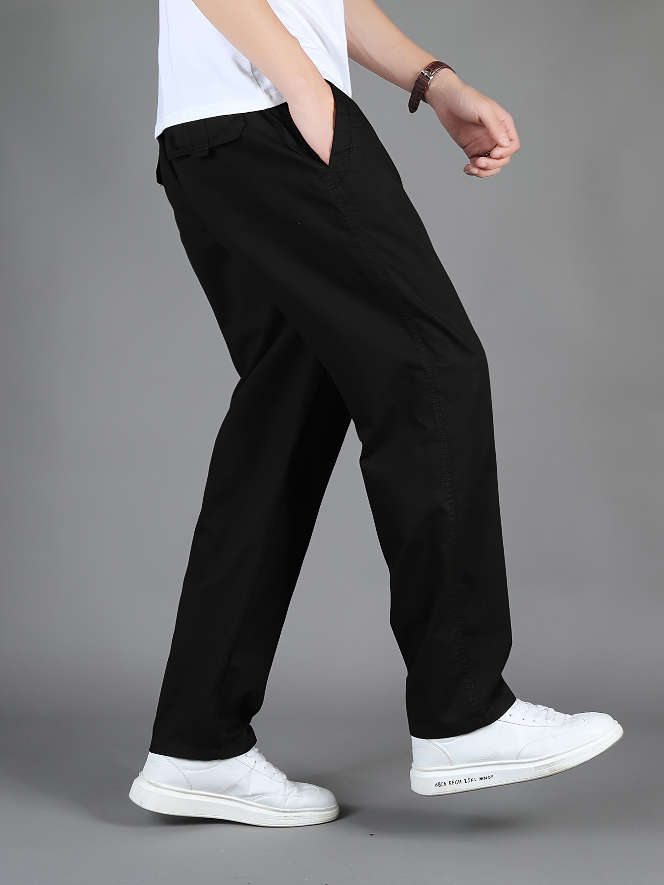 dunnmall Maxct Men's Fashion Casual Black Straight Leg Pants