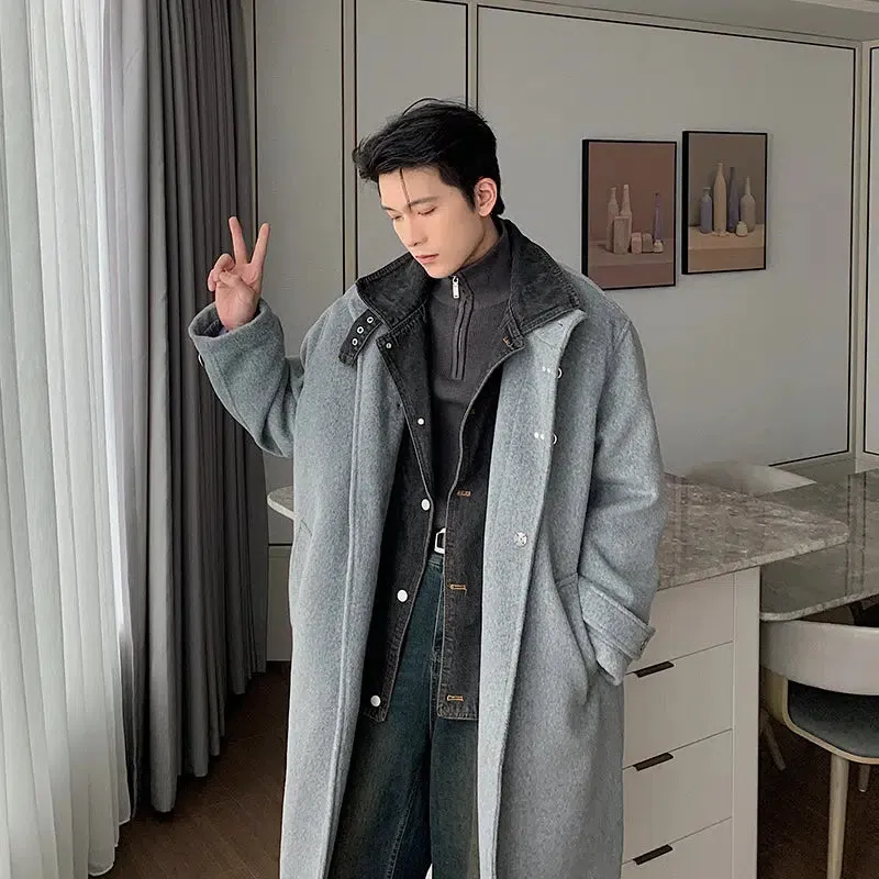 Maxct Two-piece Denim Woolen Coat