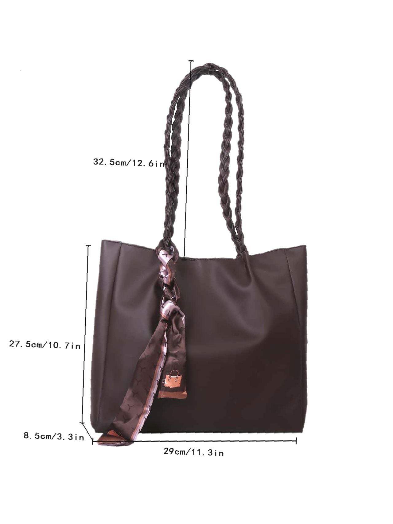 Maxct - Twilly Scarf Decor Shoulder Tote Bag  - Women Tote Bags