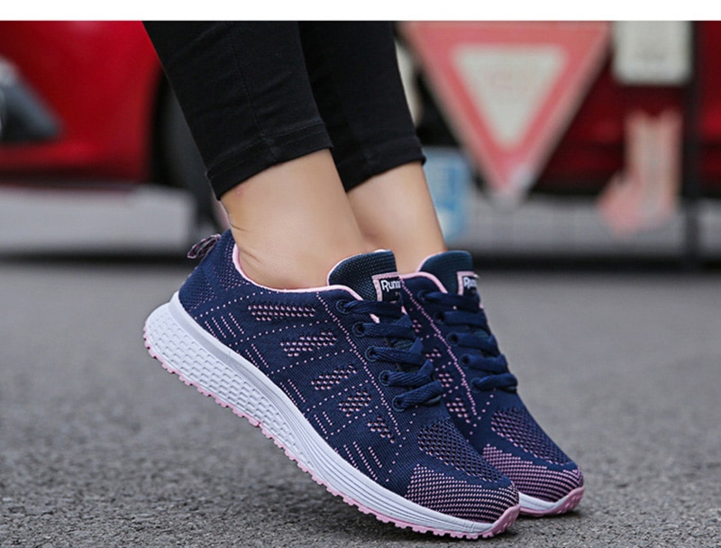 Women's Casual Breathable Mesh Flat Sneakers - true deals club